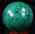 Brilliant, Polished Malachite Sphere - Congo #39406-2